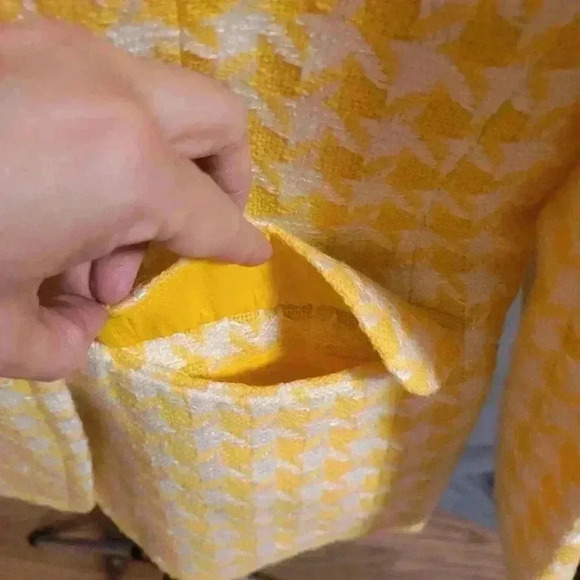 Yellow Houndstooth Vintage Anne Klein II Jacket - Picture 2 of 9